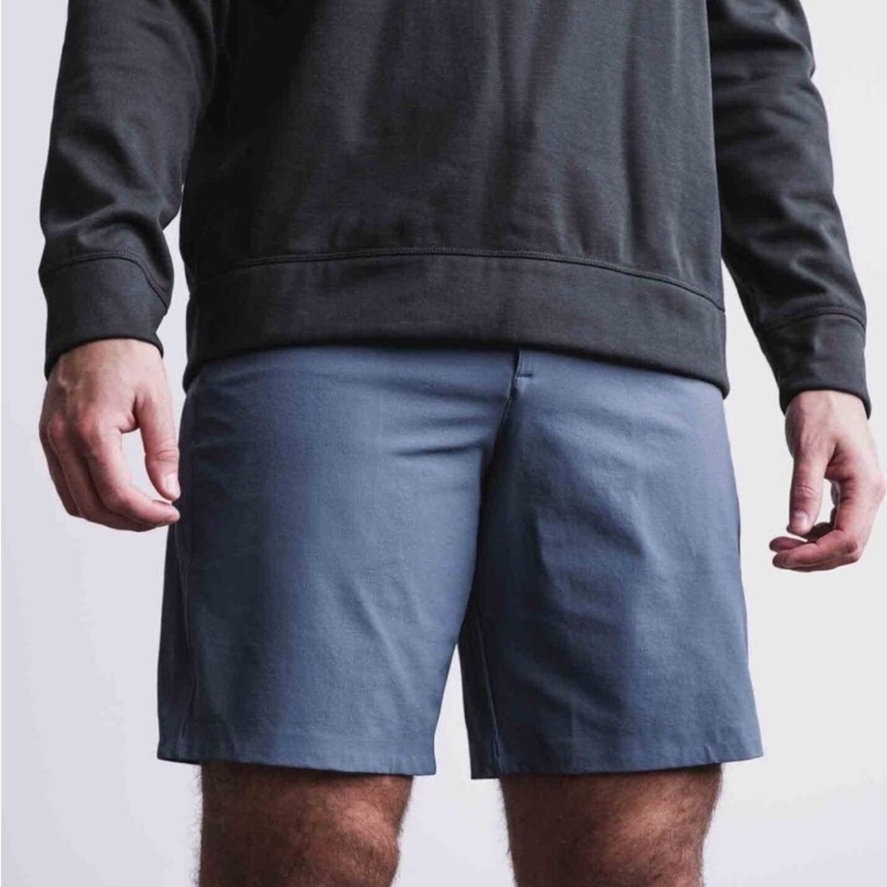 NWOT NOBULL Men's Flat Front Performance Shorts in Slate Blue
